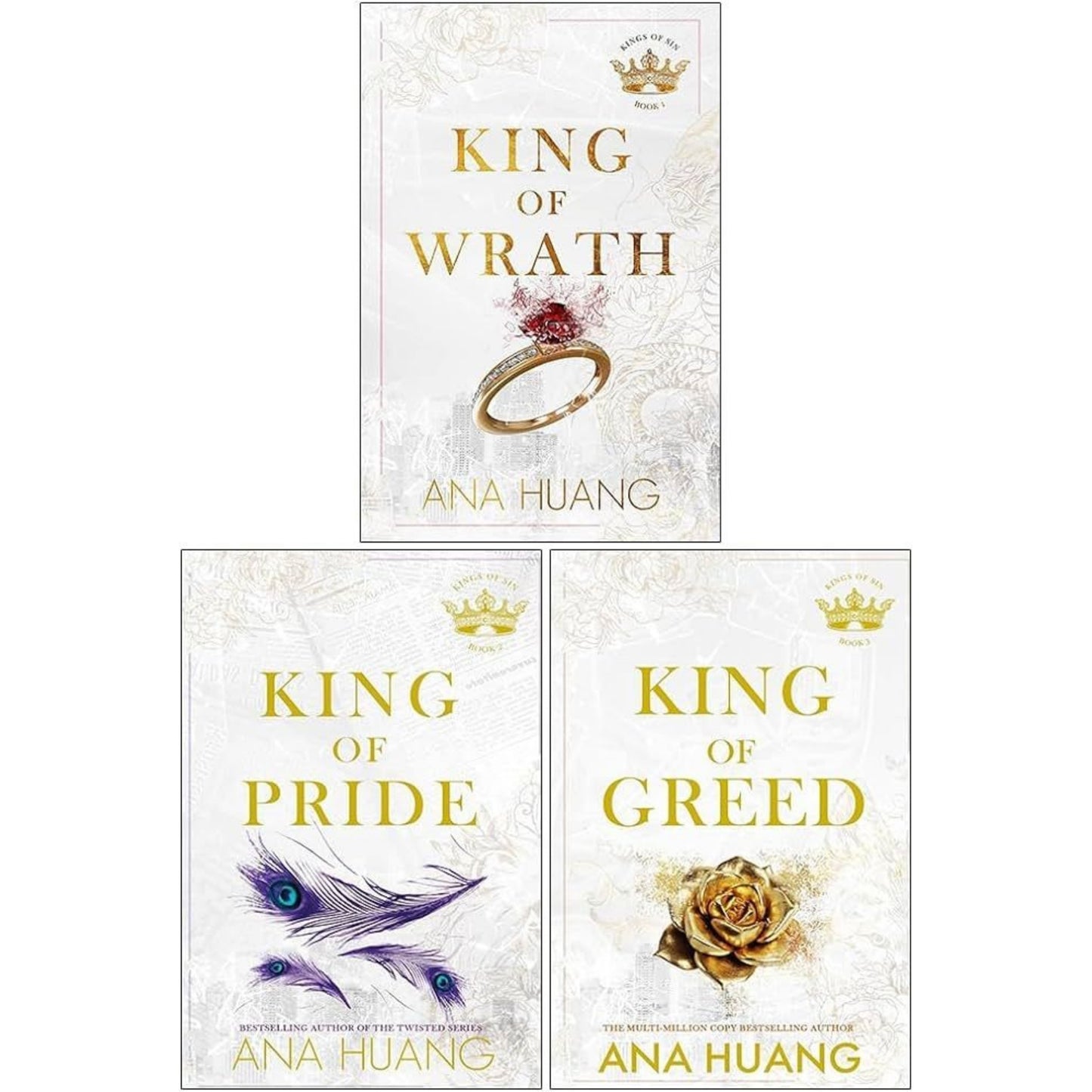 Kings of Sin Series 3 Books Collection Set By Ana Huang (King of Wrath, King of Pride, King of Greed)