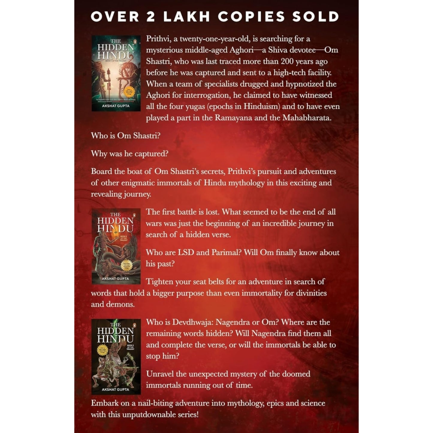 The Hidden Hindu Trilogy: A Mythological Adventure (Set of 3 books ) | Complete Boxset of Epic Tales and Mysteries | Perfect for Fans of Mythology and Spirituality